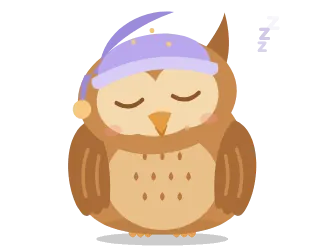 Ollie asleep in his nightcap, a few z’s drifting up