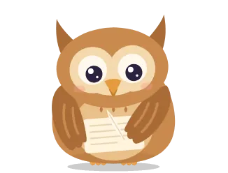 Ollie writing a new story with a feather quill