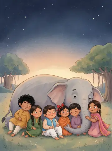 Cover of “Six Friends and the Sleepy Elephant”