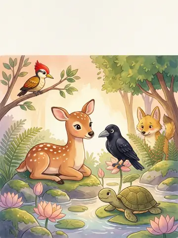 Cover of “The Deer and Her Forest Friends”